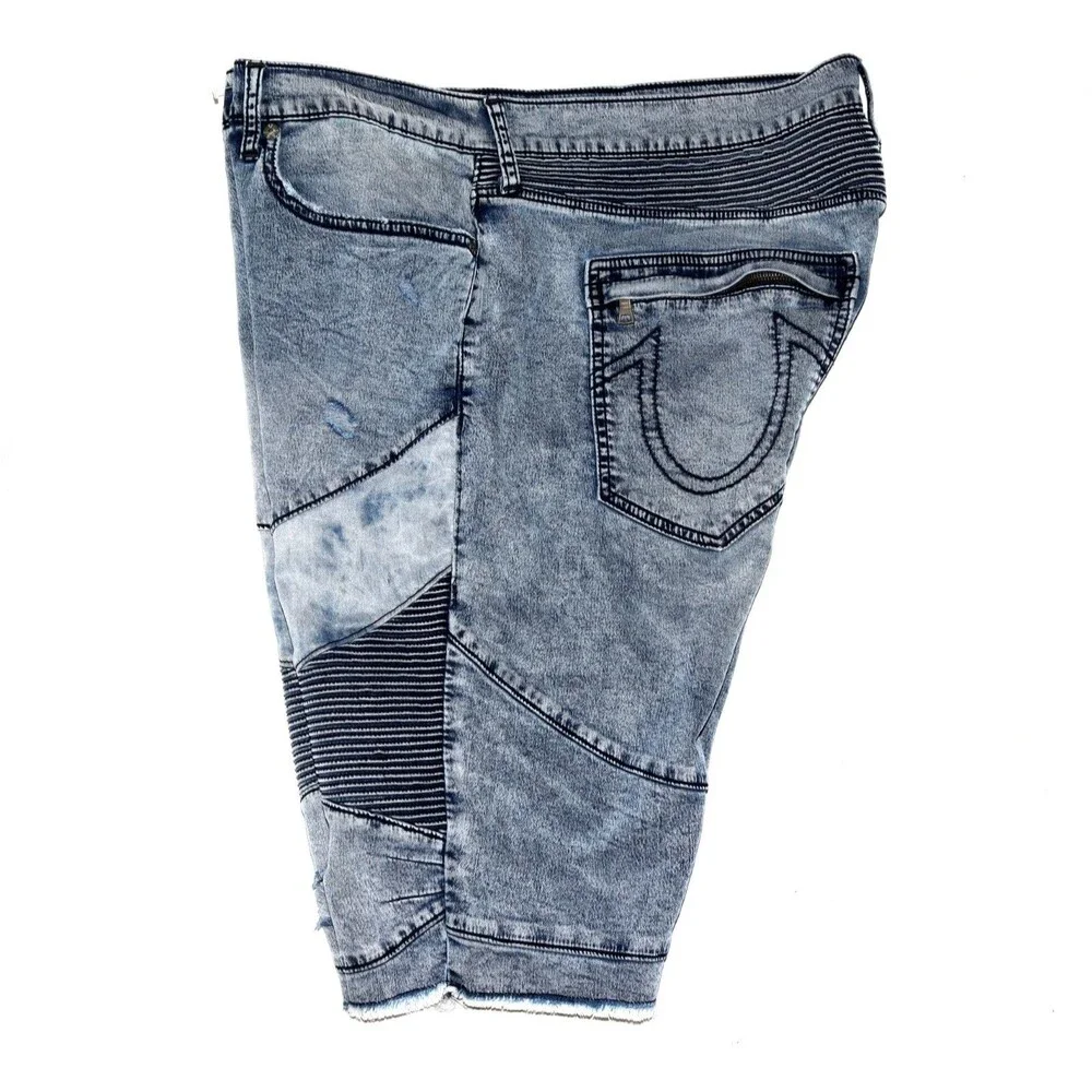 True‎ Religion Geno Relaxed Slim Moto Men's Shorts Size 42 Thrashed Distressed